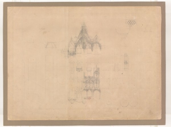 Croquis de la façana de la casa Batlló, d’Antoni Gaudí, 1903. Imatge: Càtedra Gaudí i Arxiu Gràfic de l'ETSAB de la UPC